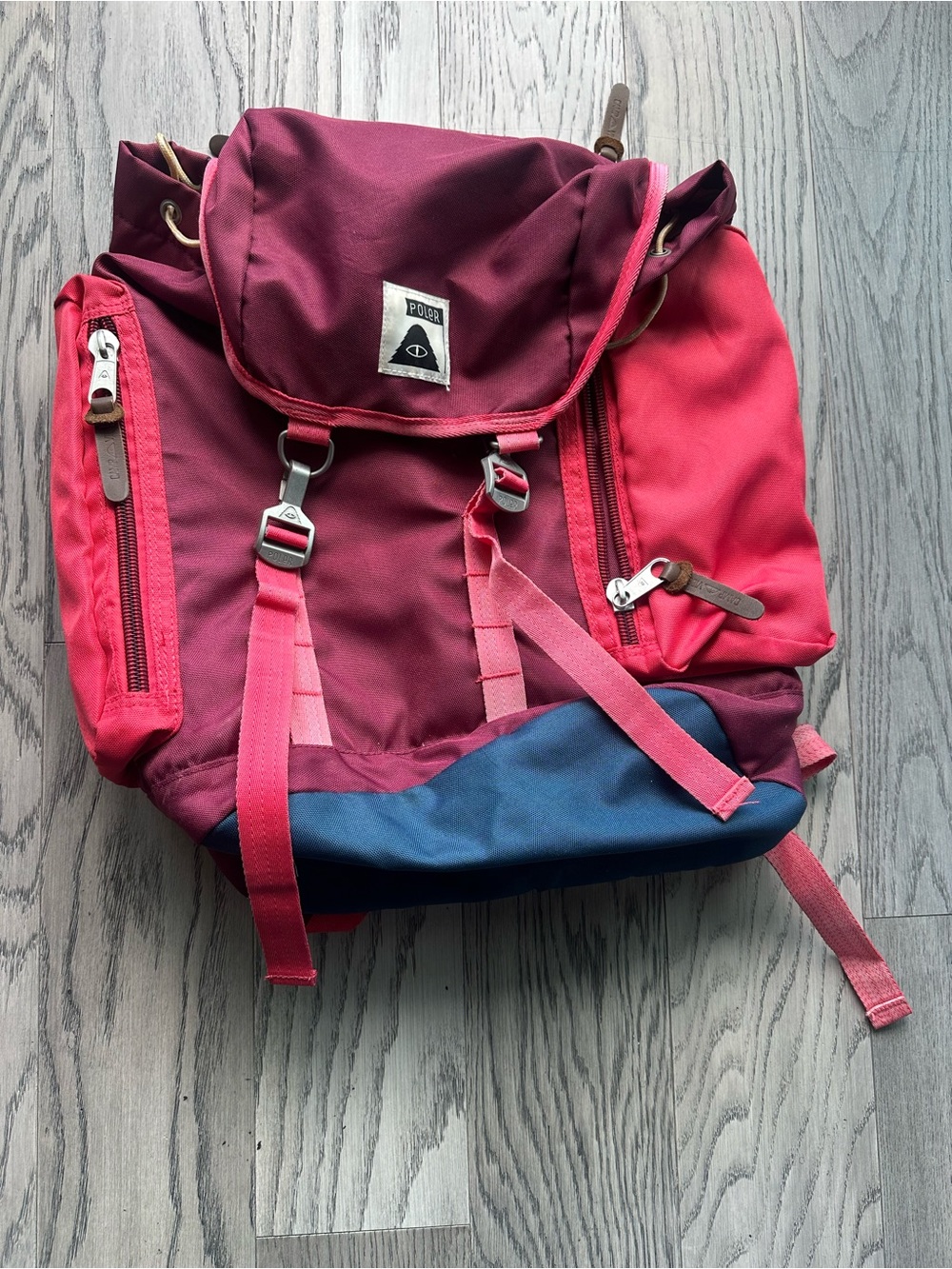 Polar Colorblock Backpack in Burgundy, Pink & Navy